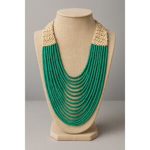 MSRP $65 | Vintage Macramé Multi-Strand Seed Bead Necklace 18” | QUICKSHIP